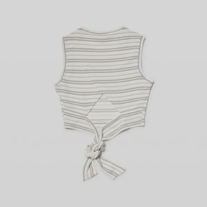 NWT Club Monaco Sleeveless Tie Back Striped Tricot L